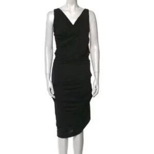 Vivienne Westwood Anglomania Black Asymmetric Drape Dress